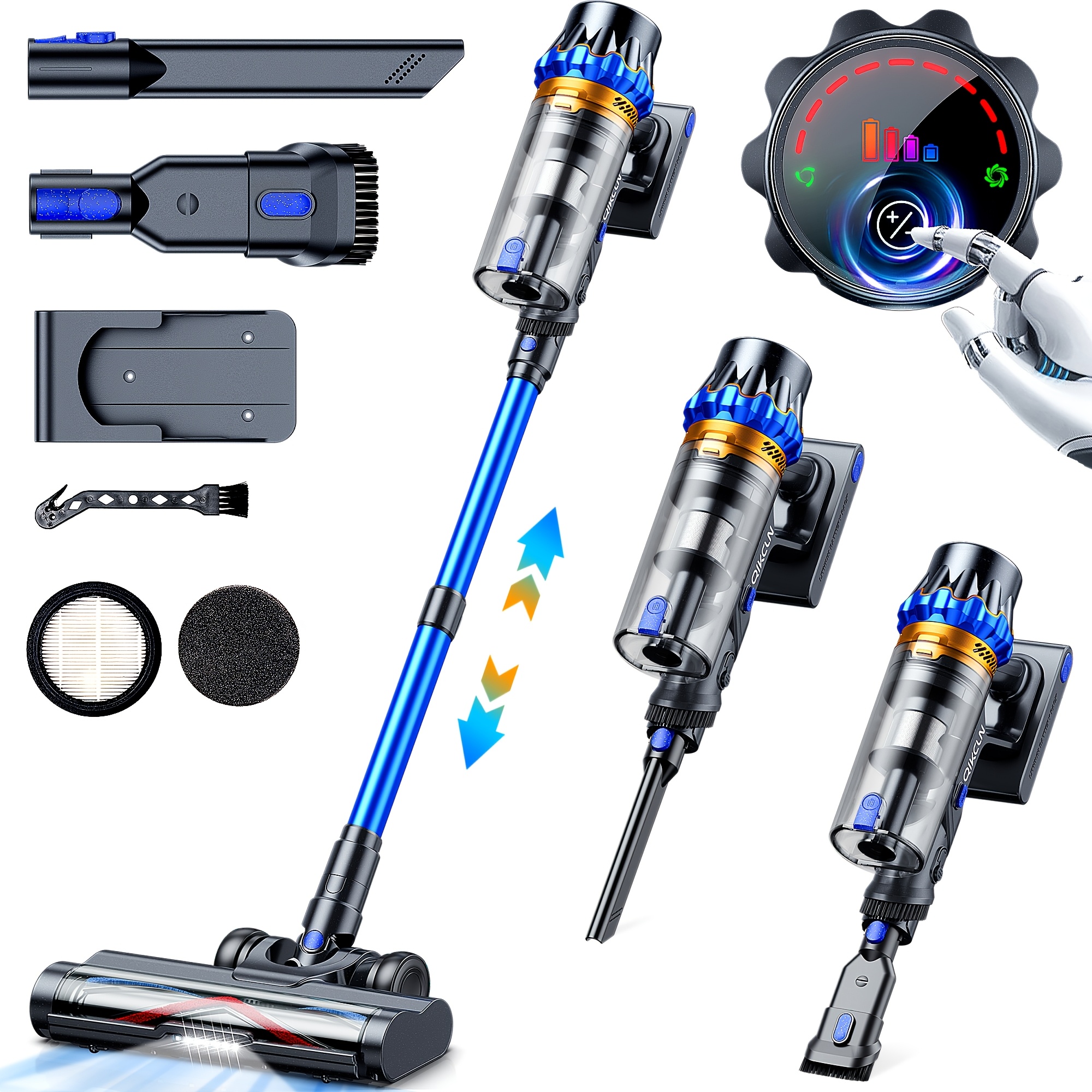 

450w 45kpa Cordless Vacuum Cleaner, With Led Headlights & Brushless Motor & 45 Minutes , Powerful Lightweight Stick Vacuum, Household Vacuum Cleaners For Home Pet Hair Carpet Hardwood