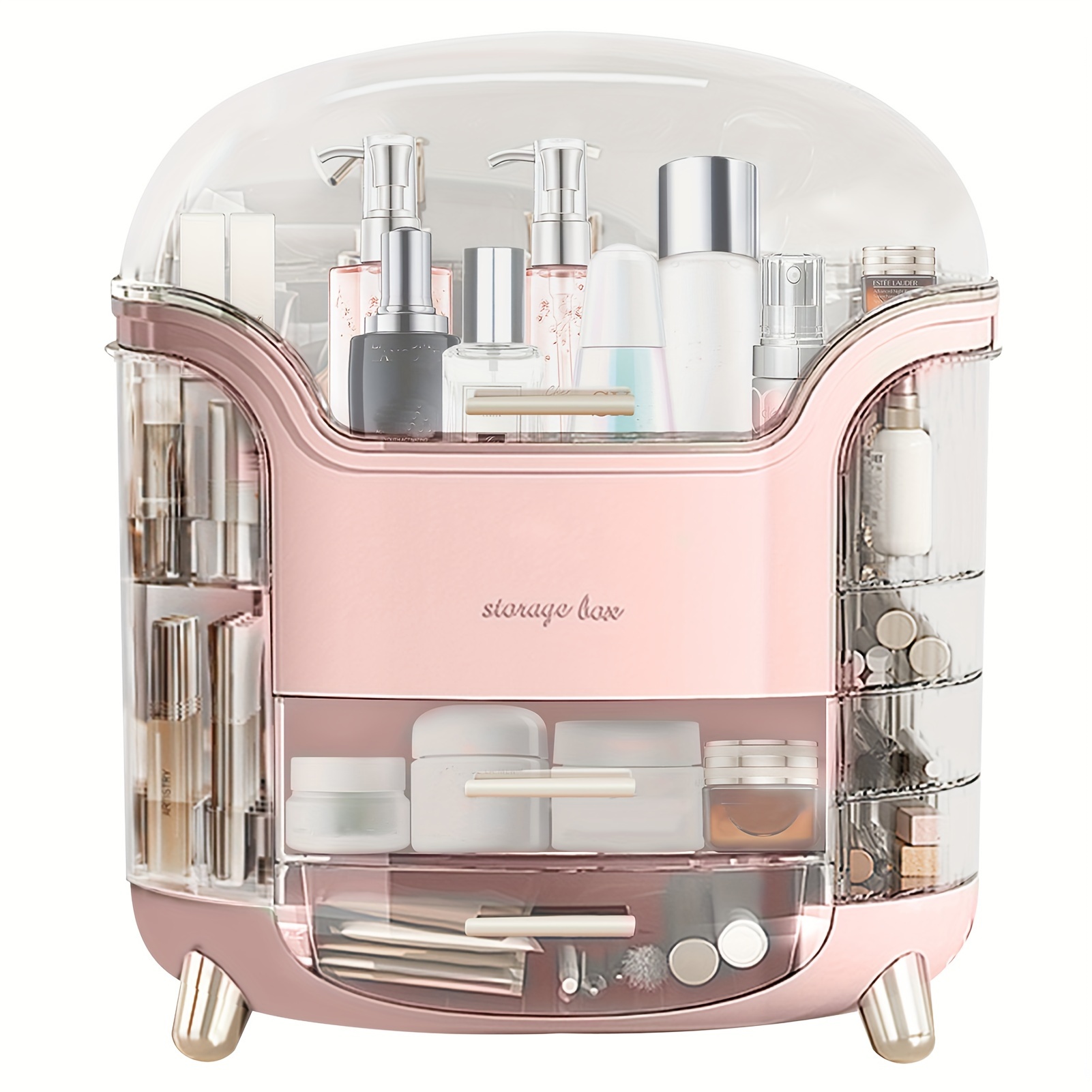 

Makeup Storage Organiser With Clear Lid, Skincare Organiser Drawers Beauty Holder Cosmetic Organisers For Bathroom, Dressingtable Organiser Dustproof Waterproof