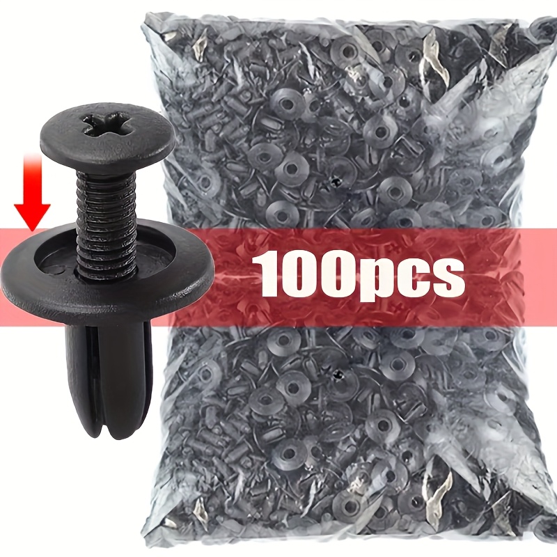 Kit De 100 Vis Et Clips Pour Voiture - U-clips, Rivets Plastique, Pour Réparation Carrosserie - 12