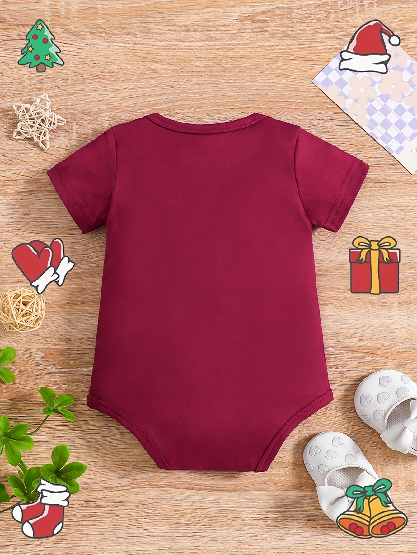 casual short sleeve cartoon reindeer santa claus print Temu