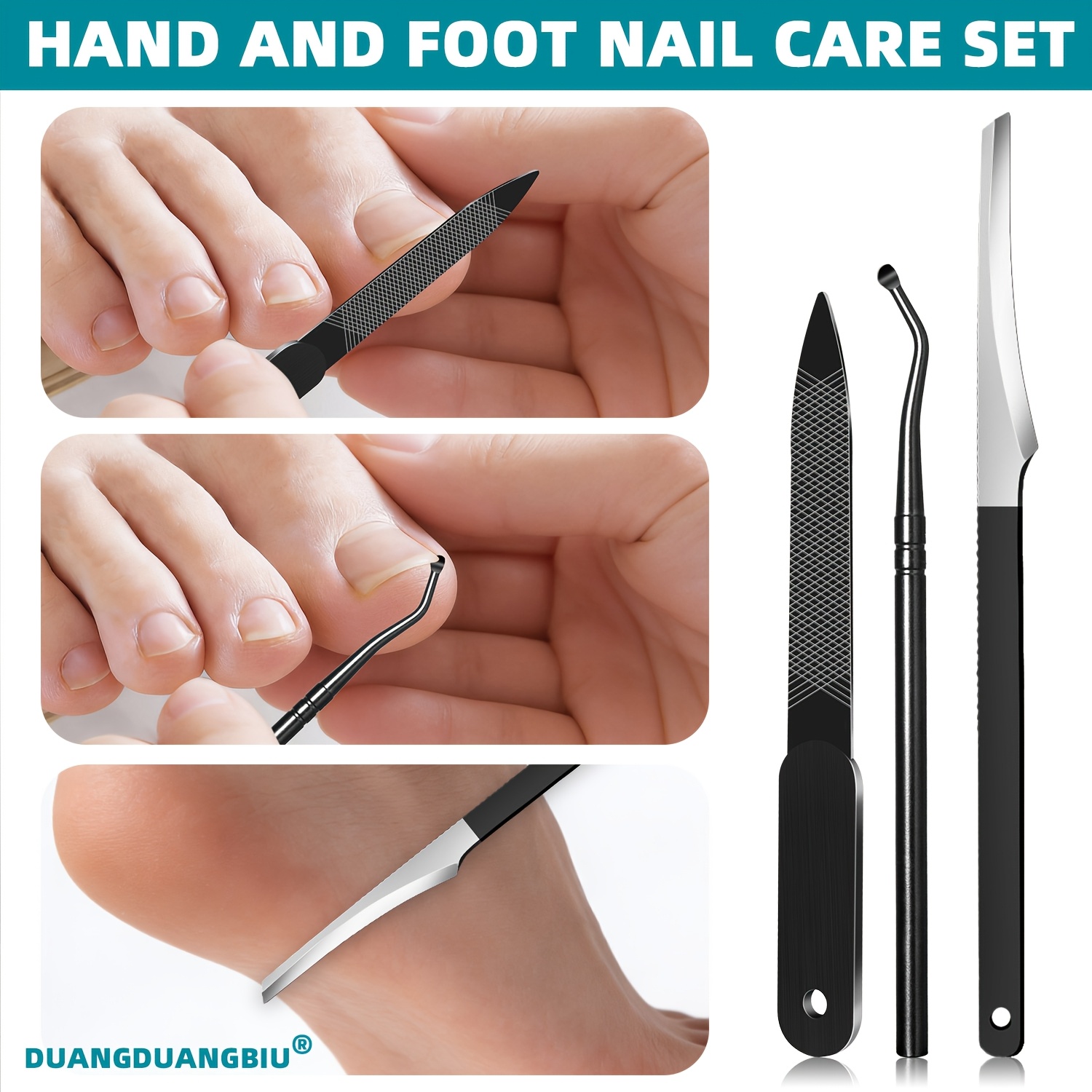 7pcs Ingrown Toenail Clipper Set with Beak Pliers