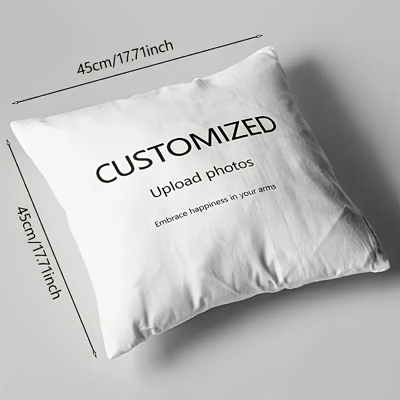 2 pack custom photo cushion covers 100 polyester personalized couple pillowcases single sided print diy sofa ideal valentines day gift Product details 3