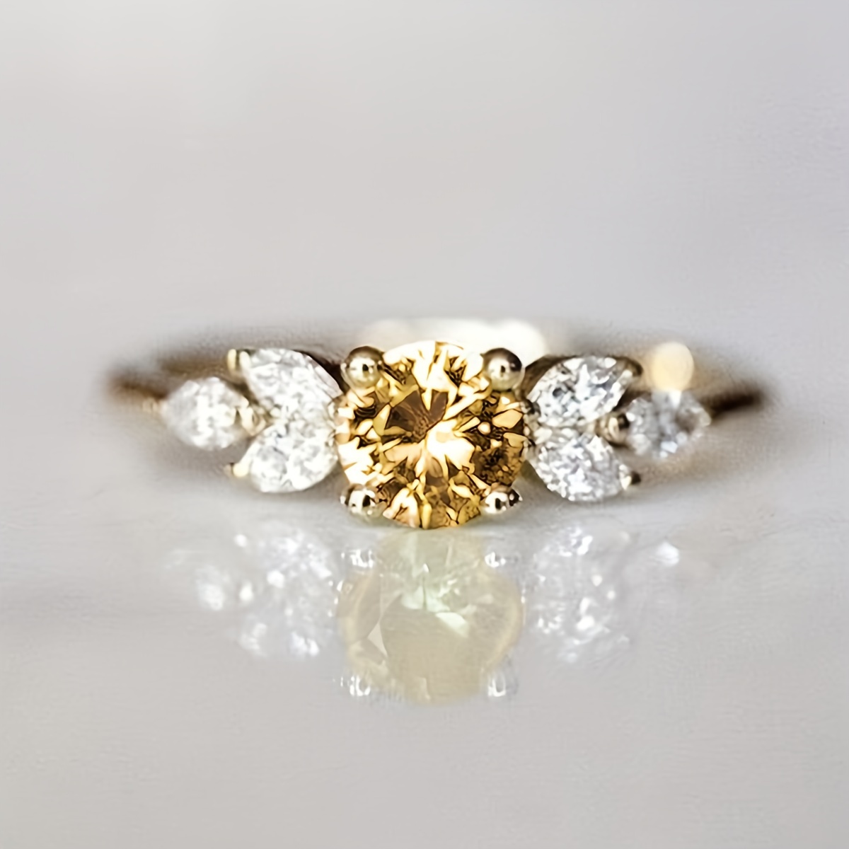Vintage Ruby Engagement Ring with Leaf Zirconia