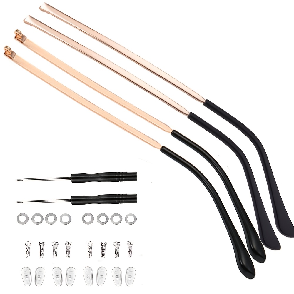 glasses replacement temple eyeglass   legs replacement glasses repair kit universal eyeglasses replacement temples for glasses with screws 1 pair rose golden