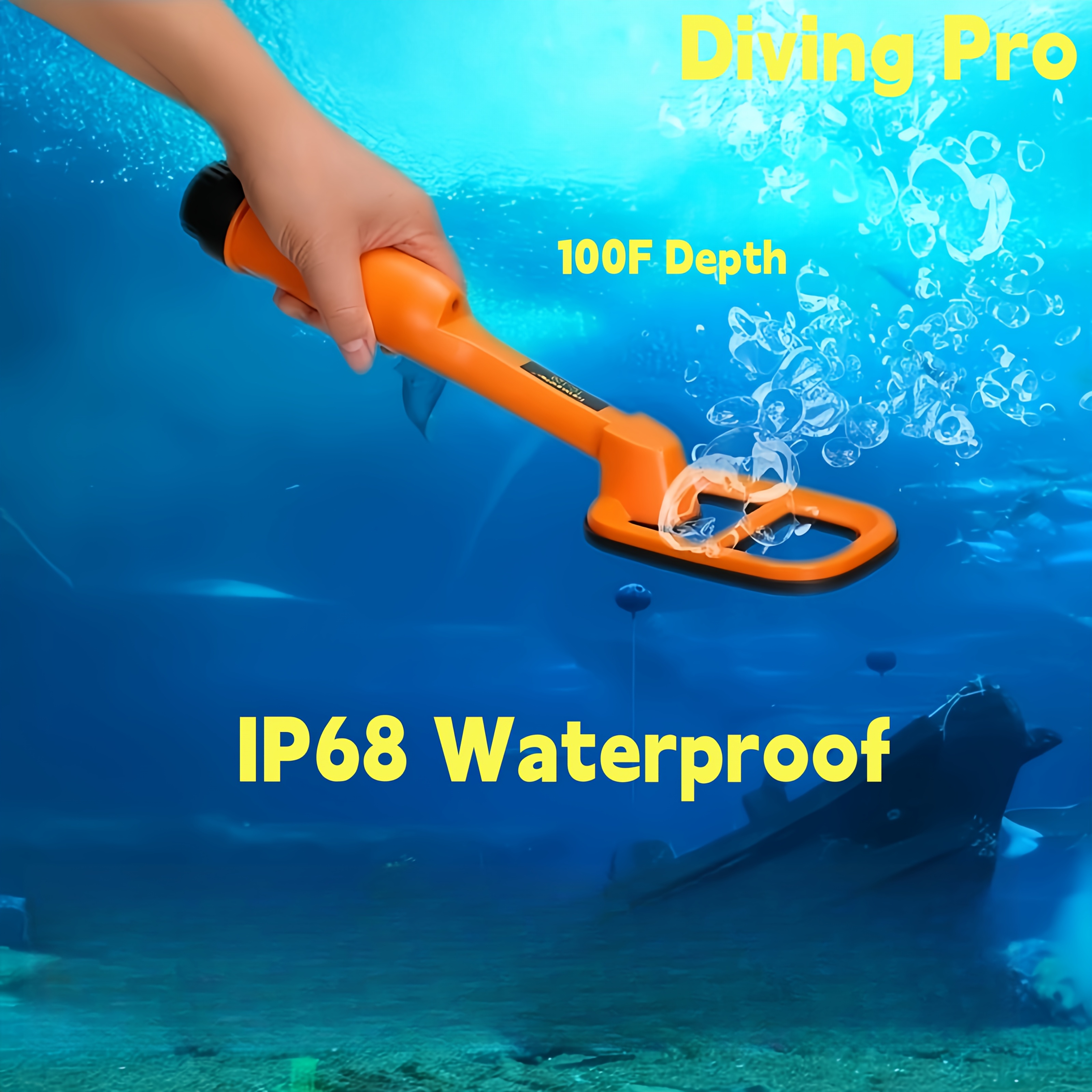 

100ft Metal Detector For Adults - Waterproof, Large Coil, Precision Underwater Tool, Can Detect All Metals,