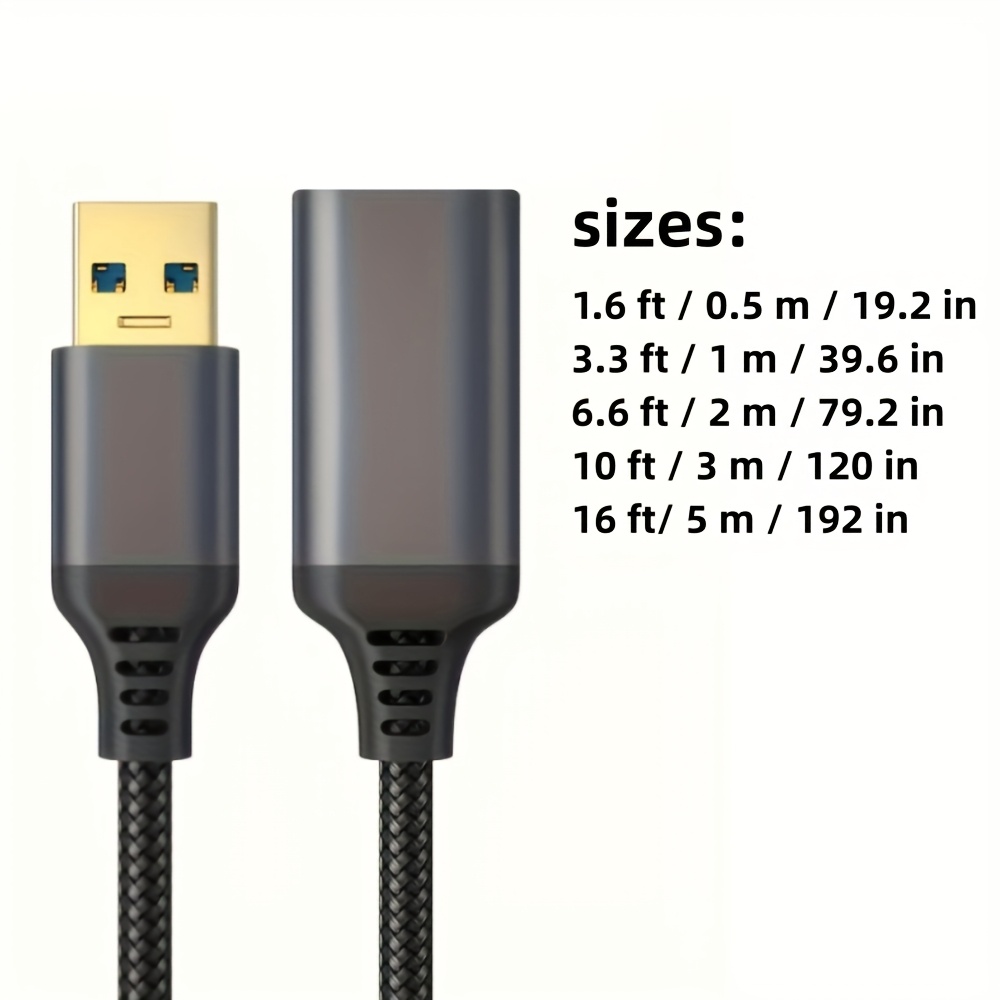 High-Speed 5Gbps USB 3.0 Extension Cable, Nylon Braided Type-A Male to Female, Compatible with Oculus, PS VR, Printer, Scanner, Keyboard, Mouse, Card Reader, Camera, Hard Drive 11 High-Speed 5Gbps USB 3.0 Extension Cable, Nylon Braided Type-A Male to Female, Compatible with Oculus, PS VR, Printer, Scanner, Keyboard, Mouse, Card Reader, Camera, Hard Drive