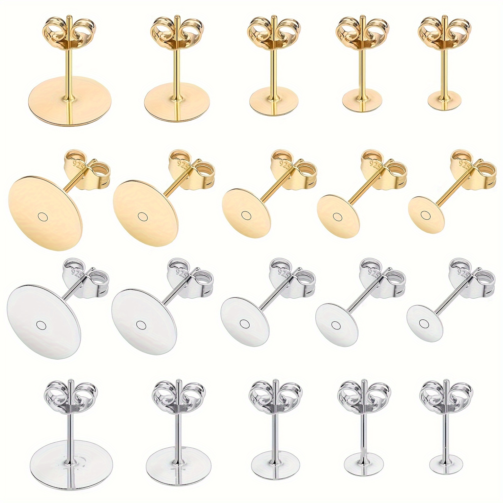 

Kit de de Boucles d'Oreilles 24pcs: Tailles Assorties 4/5/6/8/10mm Clous & Épingles - Fournitures la de DIY