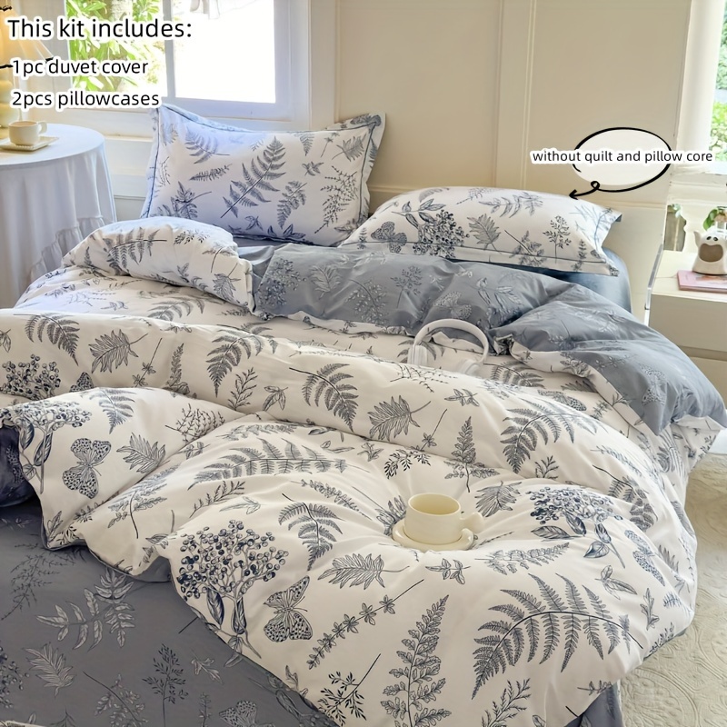 13370 Print Bedding 3pcs Set, Duvet Cover + Pillowcases, Filling Not Included