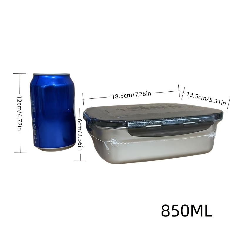 1pc Stainless Food Storage Container With Lid - Leakproof, Reusable, Perfect For Refrigerator & Outdoor Use