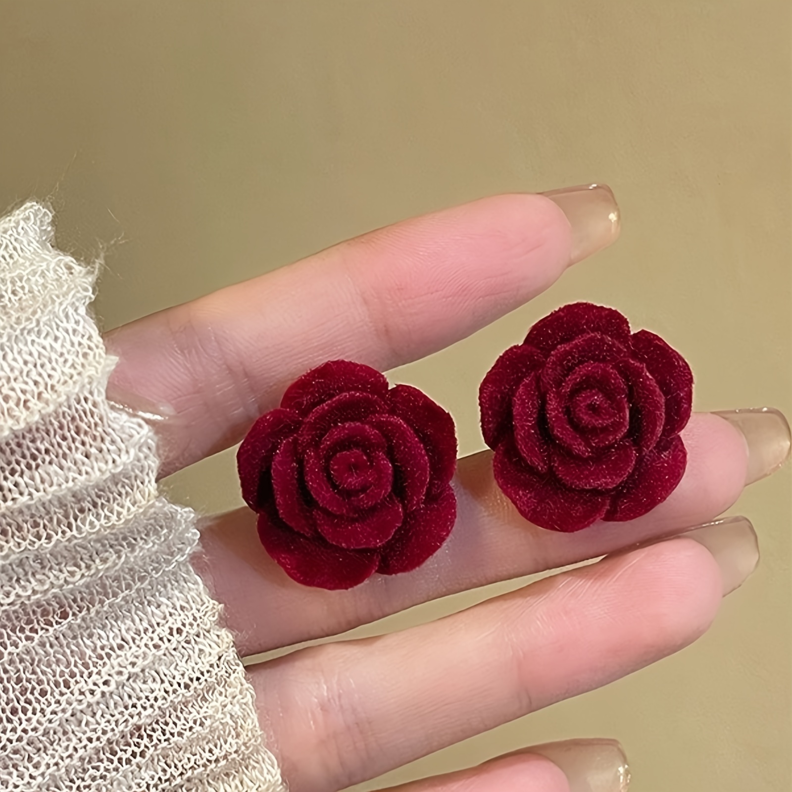 

Elegant Classic Flower Stud Earrings, Stainless Steel Post, Resin Material, No Plating - Pair, Suitable For , Parties, Tea, Weddings, Fashionable Jewelry Gift For Women