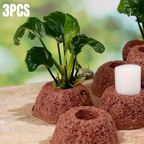 3pcs Fish Tank Aquatic Plant Fixed Ring Base, Pagoda-Shaped Aquatic Plant Flat Bottom Fixed Planting- Fish Tank Green Plant Breathable Base- Fish Tank Decoration