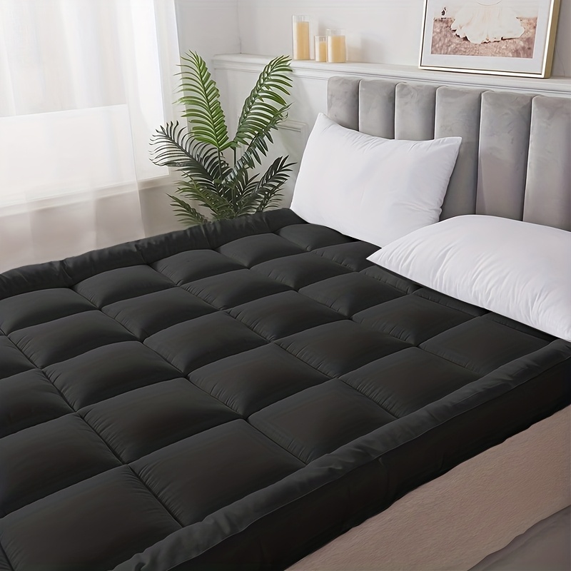 1200 GSM Mattress Topper & Pad for Hotels, 10Cm Extra Thick with Heavy Filling, Ultra Soft Fluffy Microfiber, Box Stitched And Equipped with Elastic Straps, Suitable for UK Single, Double, And King Beds