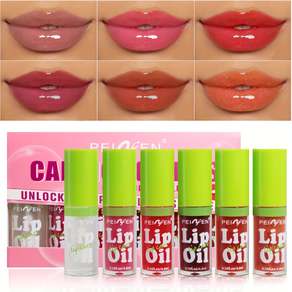 [Long-lasting Lip Gloss] Long-lasting 6 Mirror Lip Gloss Set | Suitable for Beauty Enthusiasts And Beginners to Use, Not Easy to Remove Makeup