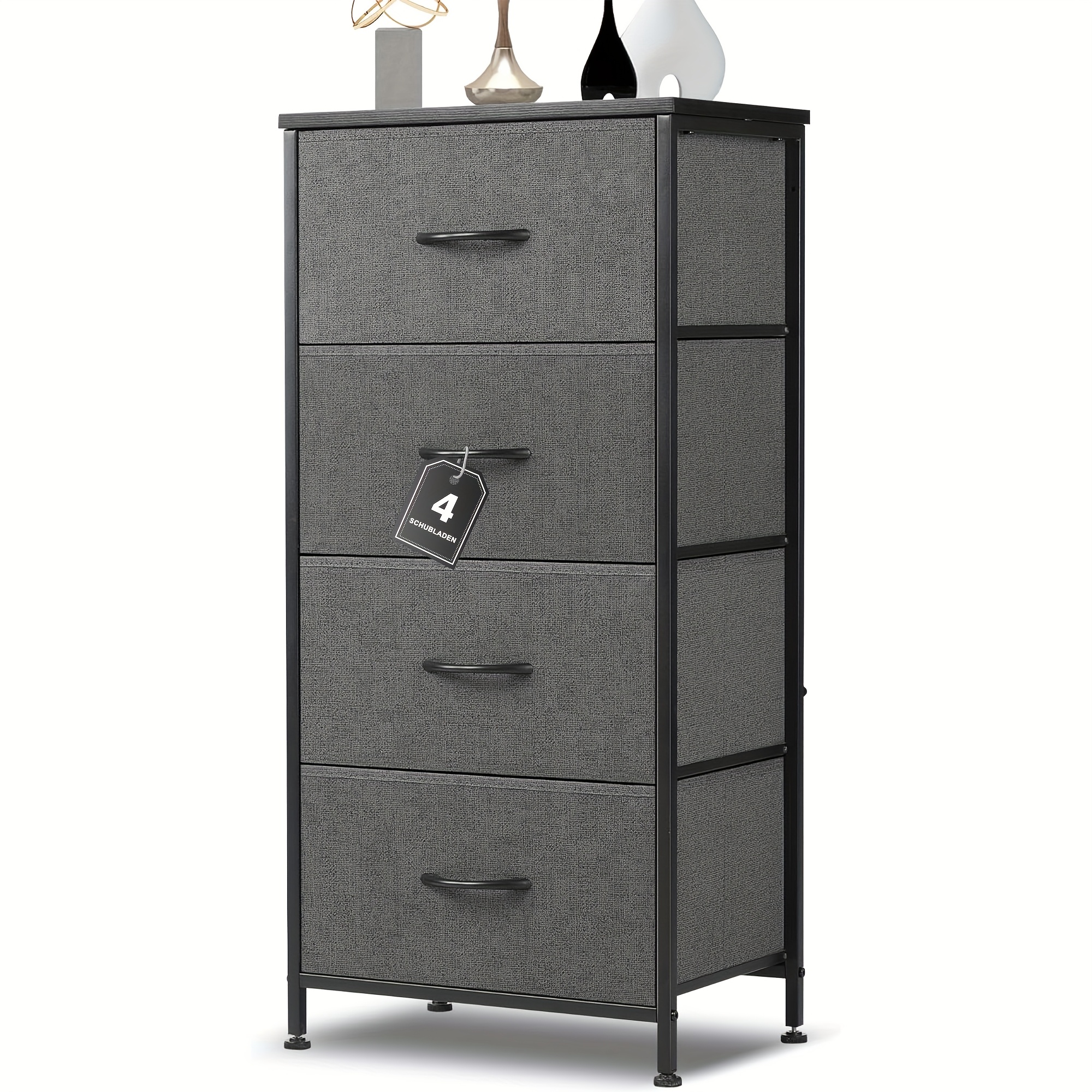 TEMU Chest Of Drawers - Bedroom Chest Of Drawers And Dining Room Chest Of Drawers With 4 Drawers, Fabric Chest Of Drawers With Sturdy , Bedroom,