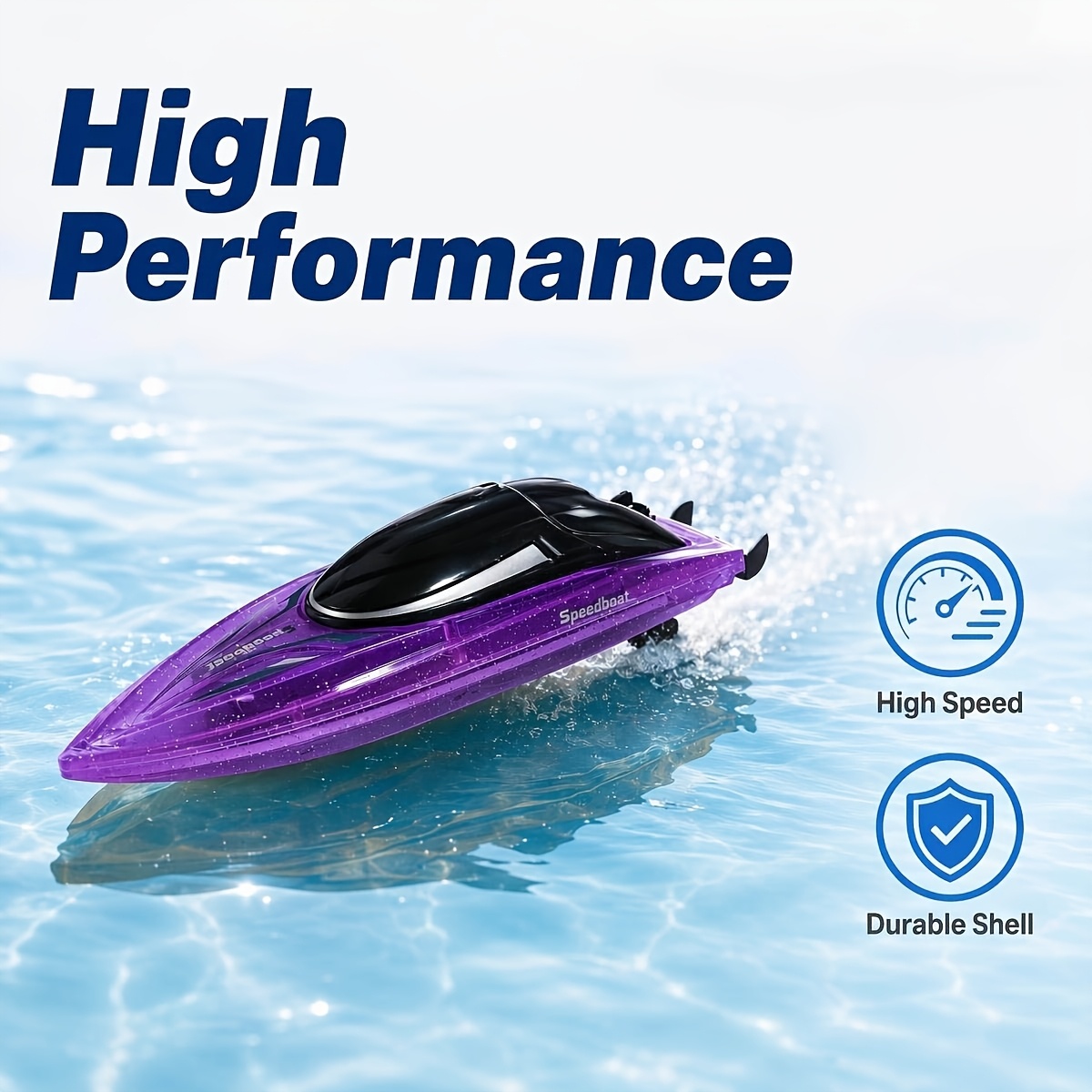 18km/hour Remote Control Speed Boat With Led For Outdoor Water Fun Birthday Halloween Christmas Gift