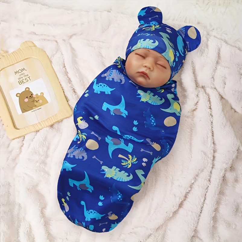 Image of [multiple Colors ] Christening Gifts And Robes, Suitable For , 1-3 Month Newborn Hat Set, Safe And Unrestricting Design, Moms Sleep, Designed To Prevent Reflex