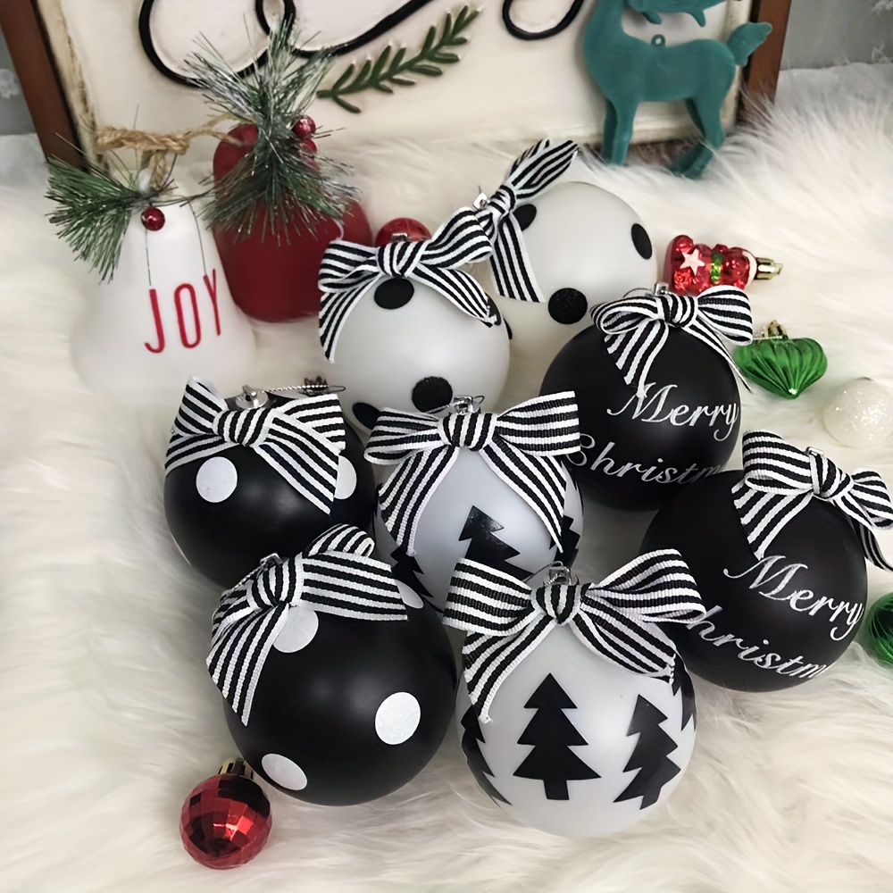 

8pcs Christmas And White Polka Dot Festival Ornament Ball Christmas Party Party Ornament Christmas Gift