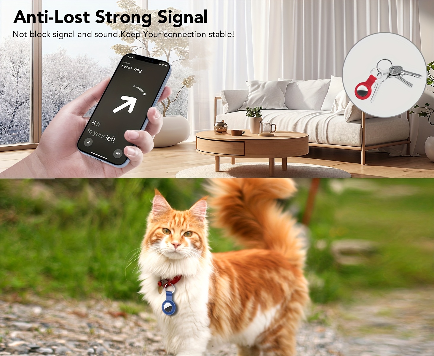 حافظة حامل airtag سيليكون - غطاء متوافق مع سلسلة المفاتيح لجهاز for airtag ، خفيف الوزن ومرن، مقاوم للخدش، مضاد لبصمات الأصابع، حماية كاملة، سهل التنظيف، /أحمر/، حافظة حامل airtag، حماية airtag، تصميم أنيق (2/4 قطع) تفاصيل المنتج 2