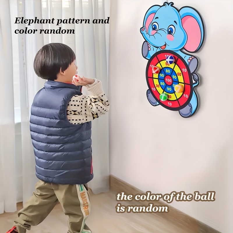 Image of Indoor/outdoor Animal Themed Dart Game For Family Interaction, Sticky Ball Party Toy 3+, Includes Hook & 3/6 Sticky Balls, Perfect Gift For Birthdays/halloween/christmas, Random Small Ball Color