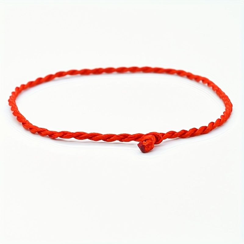 2pcs Handmade Red String Bracelet Anklet Set, Zodiac Lucky Gift