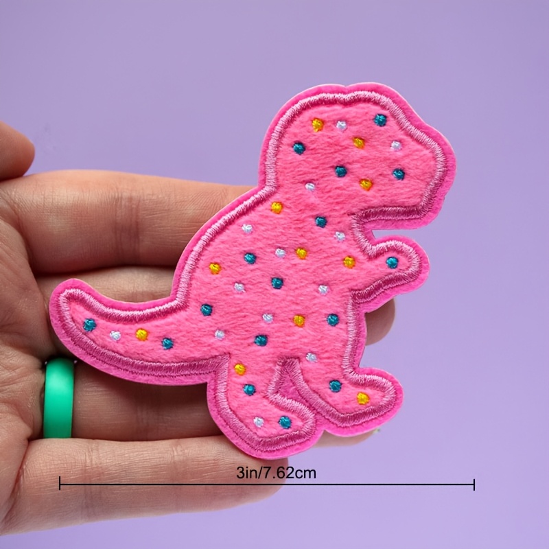 TEMU Single Pack Of Dinosaur-shaped Fabric Patches, Hot Melt Glue Dinosaur Patches For Clothing Decoration Additions