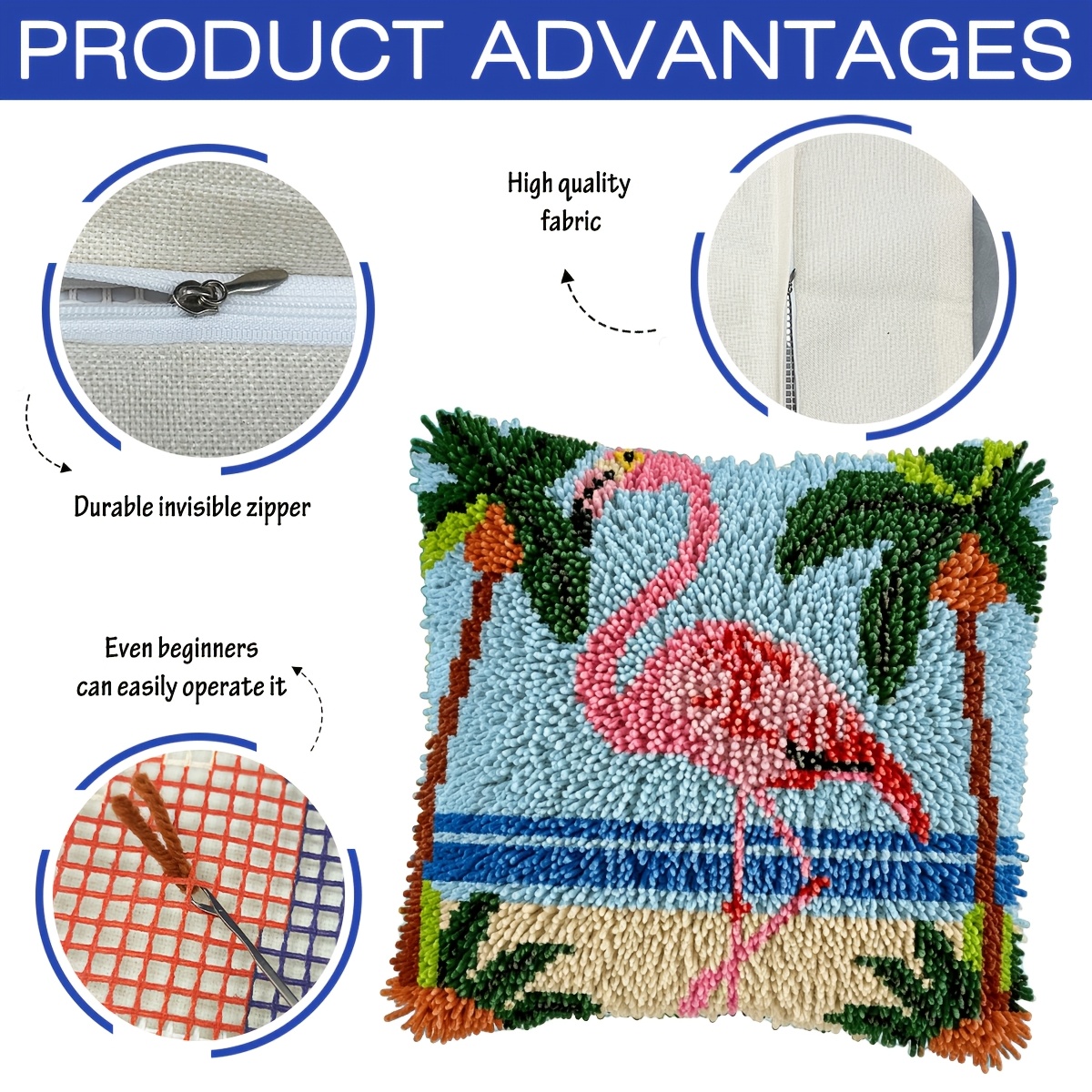 Hook Kit with Seaside Flamingo Pattern for Beginners