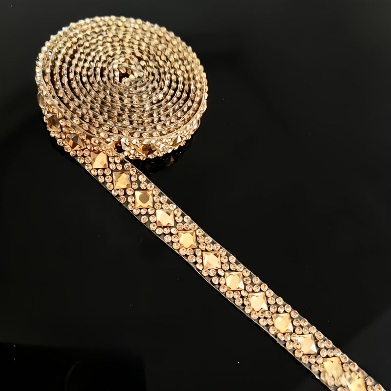TEMU 1-yard Rhinestone Decorative Strip, Suitable For Wedding Dress, Clothing, Car Decoration, Hair Accessories, Shoes, Hats, Mobile Phones, Bags And