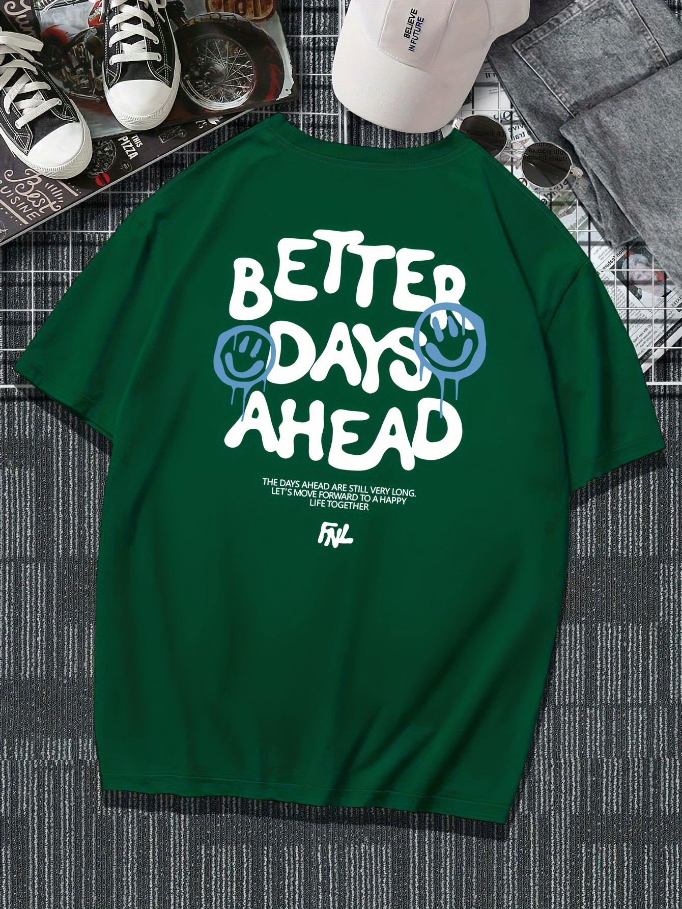 Mens Better Days Ahead T-Shirt - Fashionable Short Sleeve Tee with Inspiring Print - Perfect for Spring & Summer Casual Wear