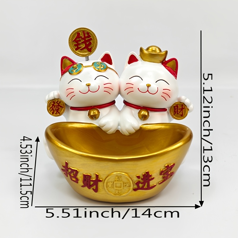 TEMU Une figurine , une statue de décoration de chat porteur de , parfaite cadeau pour et , un cadeau de pendaison de crémaillère, un rangement de