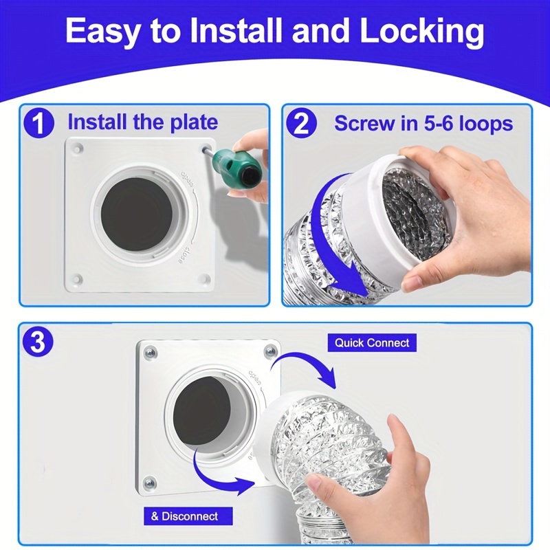 Dryer Vent Connector Kit Dryer Vent Wall Plate Quick Connect - Temu