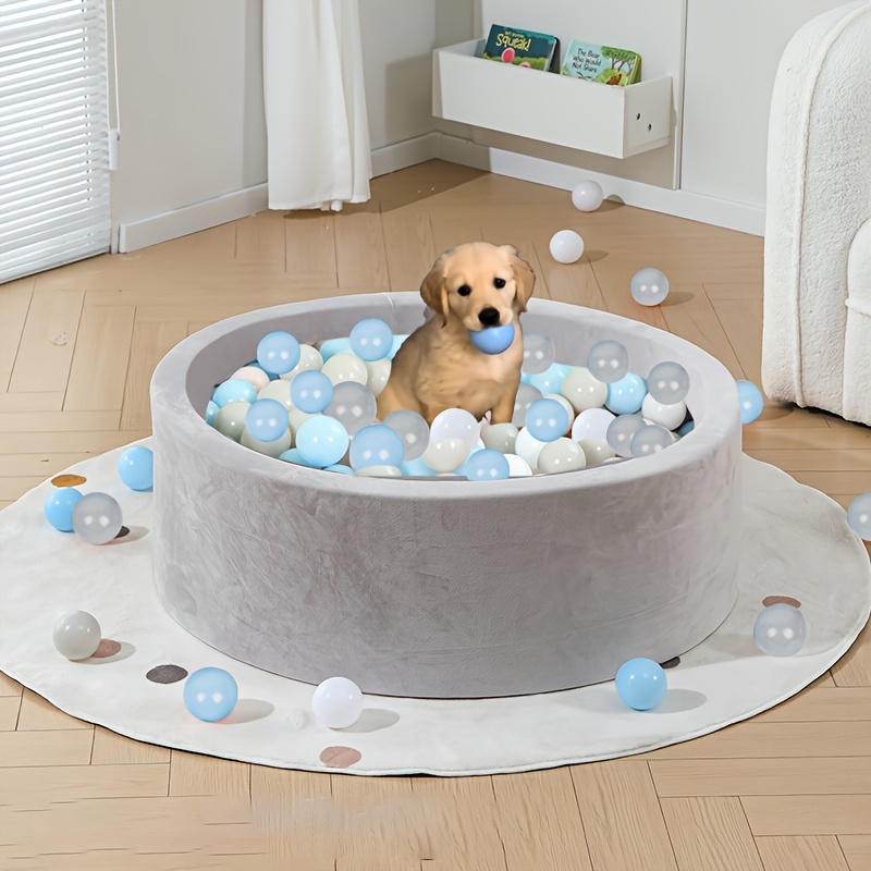 

Pool For Small Pets, Pet Kennel, Grey--100pcs/200pcs, 35.4x11.8in Large Round Ball Pool, Enhance Interaction With Pets, Gray, Pet Bed, Pet Toy, Memory Foam , Pet Playing, Without Battery