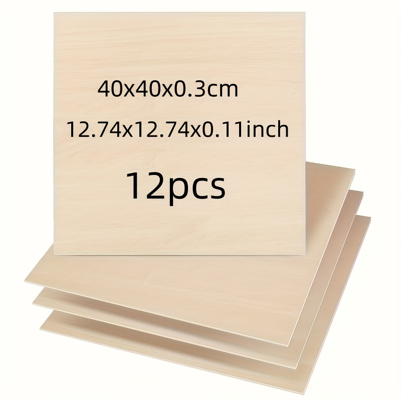 12pcs Of 40x40x0.25cm Plywood Laser Plywood For Laser Cutting Engraving Wood Carving Crafts