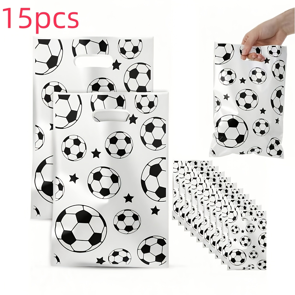 TEMU Événement de Football 2026, Cadeau pour Elle/Lui 15pcs/35pcs Sacs Cadeaux sur le Thème du Football, Parfaits pour les Fêtes d'Anniversaire, Sacs