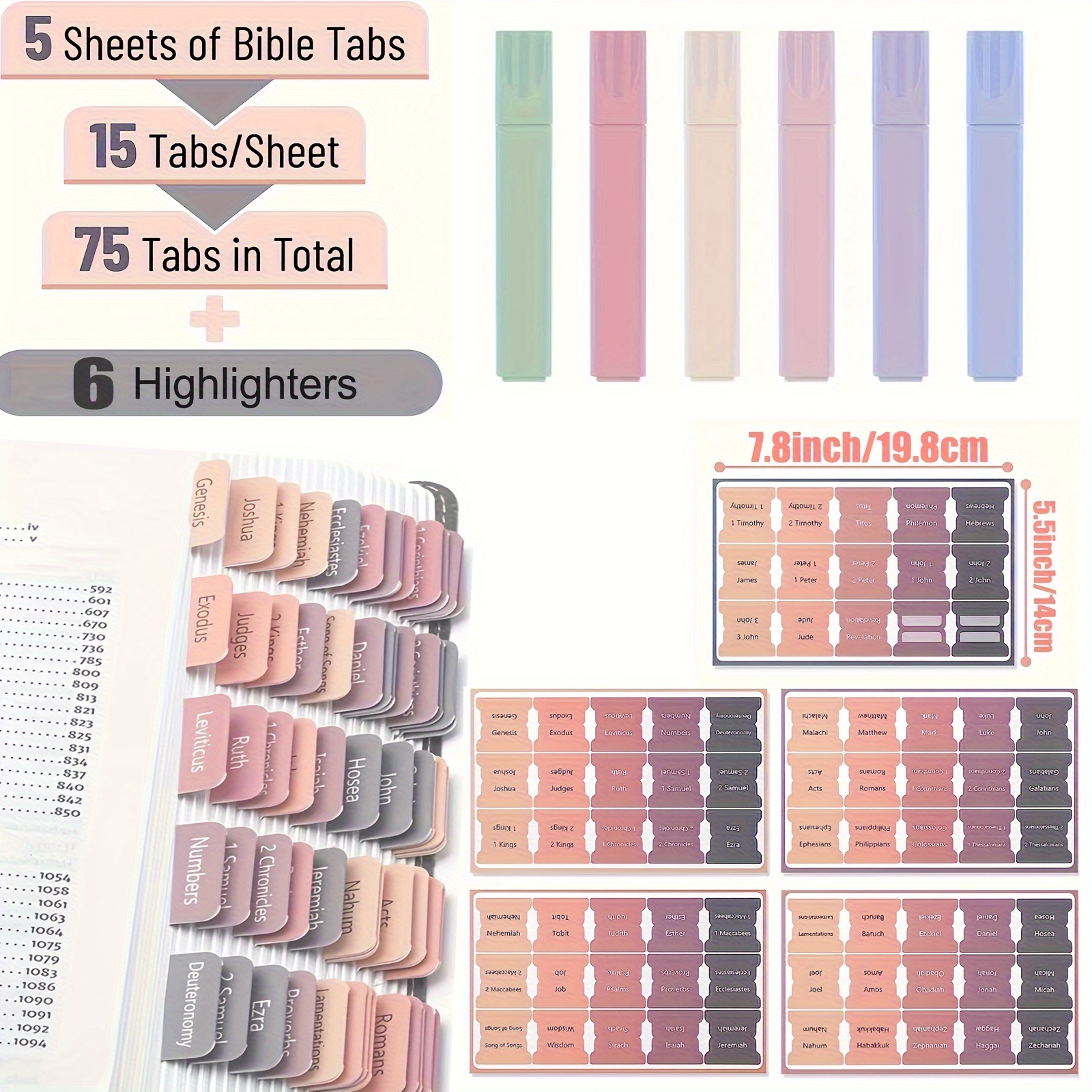 5pcs Resaltadores Estéticos Lindos Colores Variados Biblia - Temu