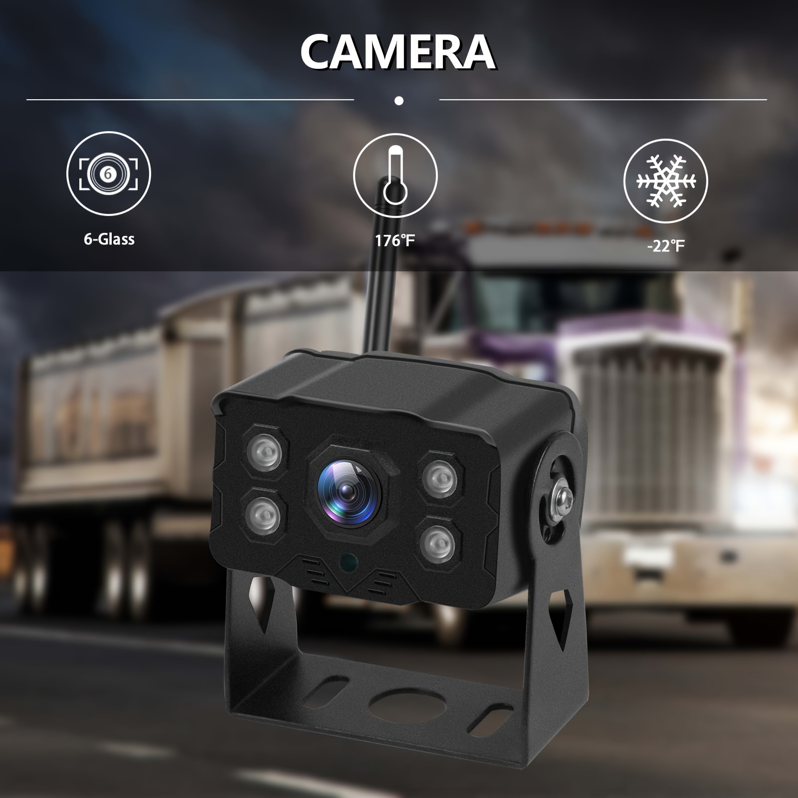   wf8 7 monitor with 1 2cam 1080p 7   monitor and rv backup camera wireless bsd system pre wired for   system recording   rear view camera clear night vision for trailer   truck Product details 4