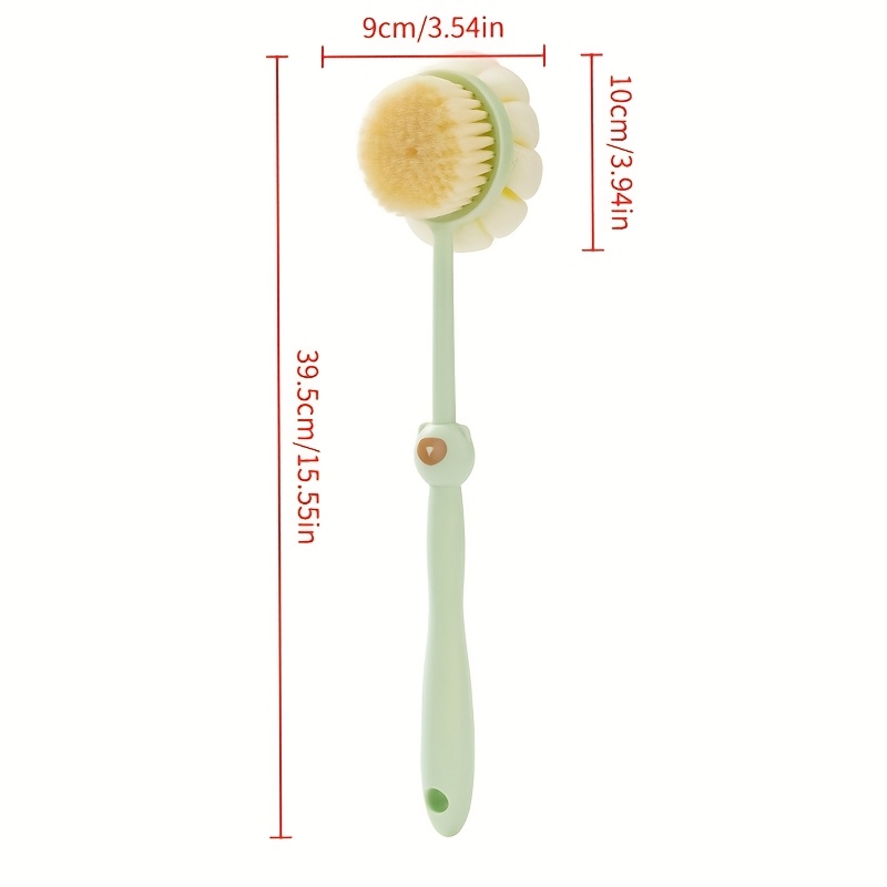little bear bath brush a dual sided soft bristle back scrubber with a long handle   home use and bathing Product details 6