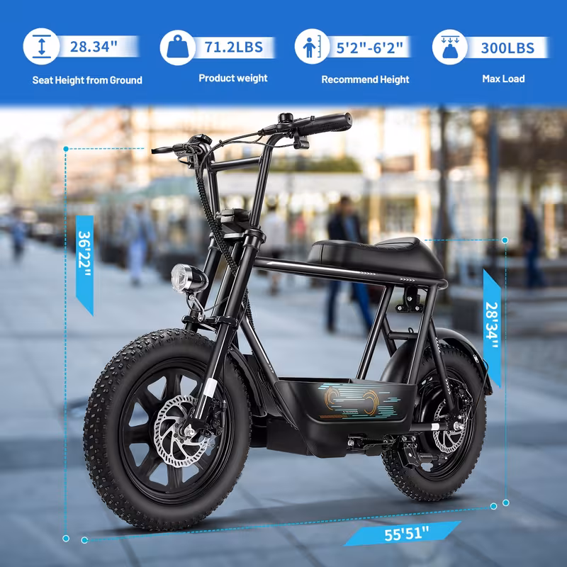 adults electric scooter electric off road scooter 350w fat tires 20 mph 17 36v 5 2ah large battery with lcd display and brakes with seat and basket 300lbs Product details 5