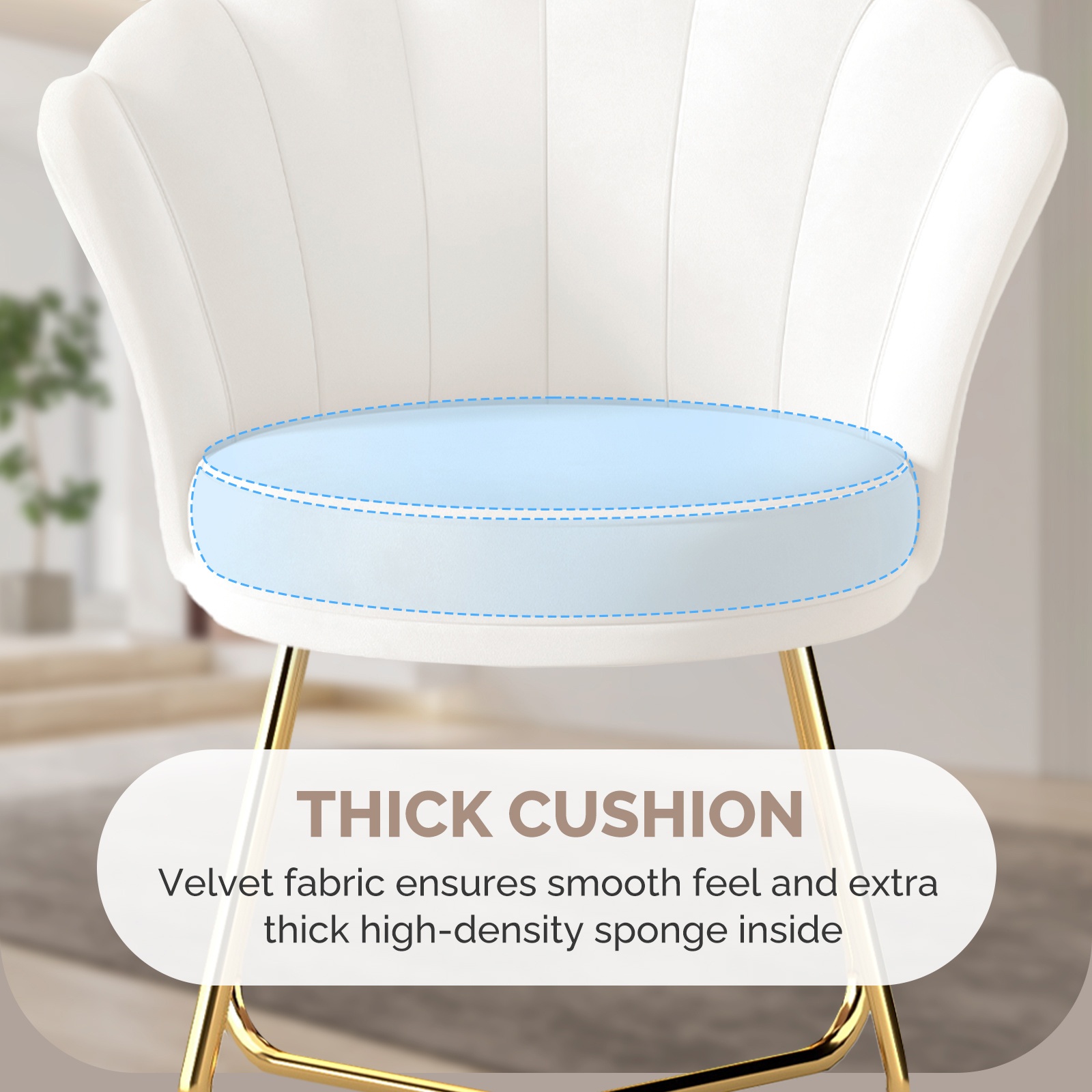 Upholstered Dining Room Chair with Backrest and Armrests