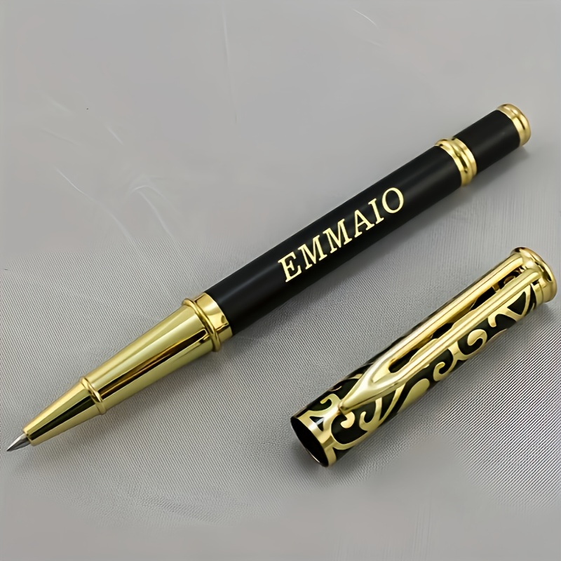TEMU Pc Personalized Engraved Pen - , Rotating Signature Pen With Customizable Name And Message - Perfect Gift For Boyfriend, Ideal For Father's Day,