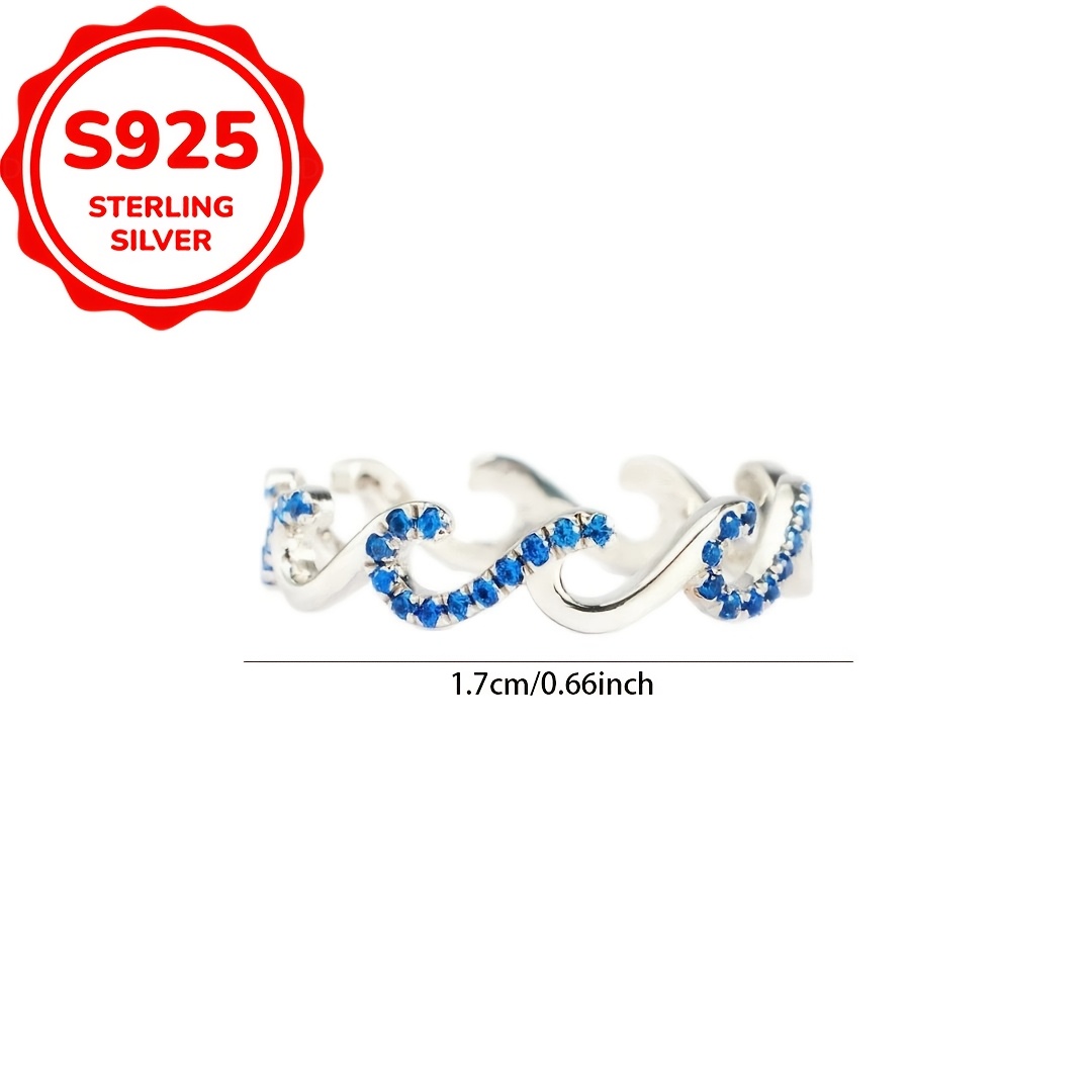 Women's S925 Silver Light Luxury Wave Ring, Bi-Color