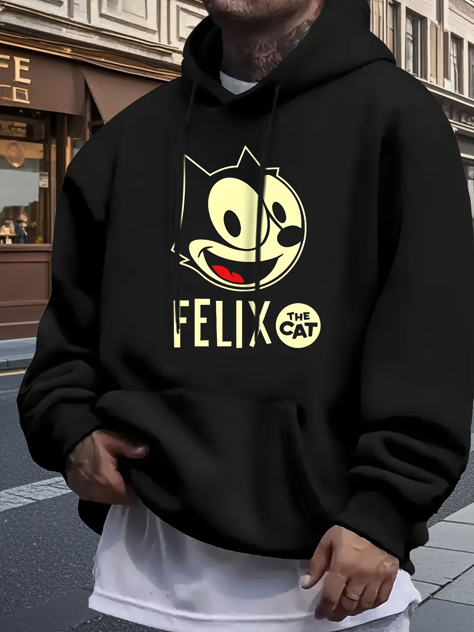 men's graphic hoodie cozy fleece lined casual Temu Canada