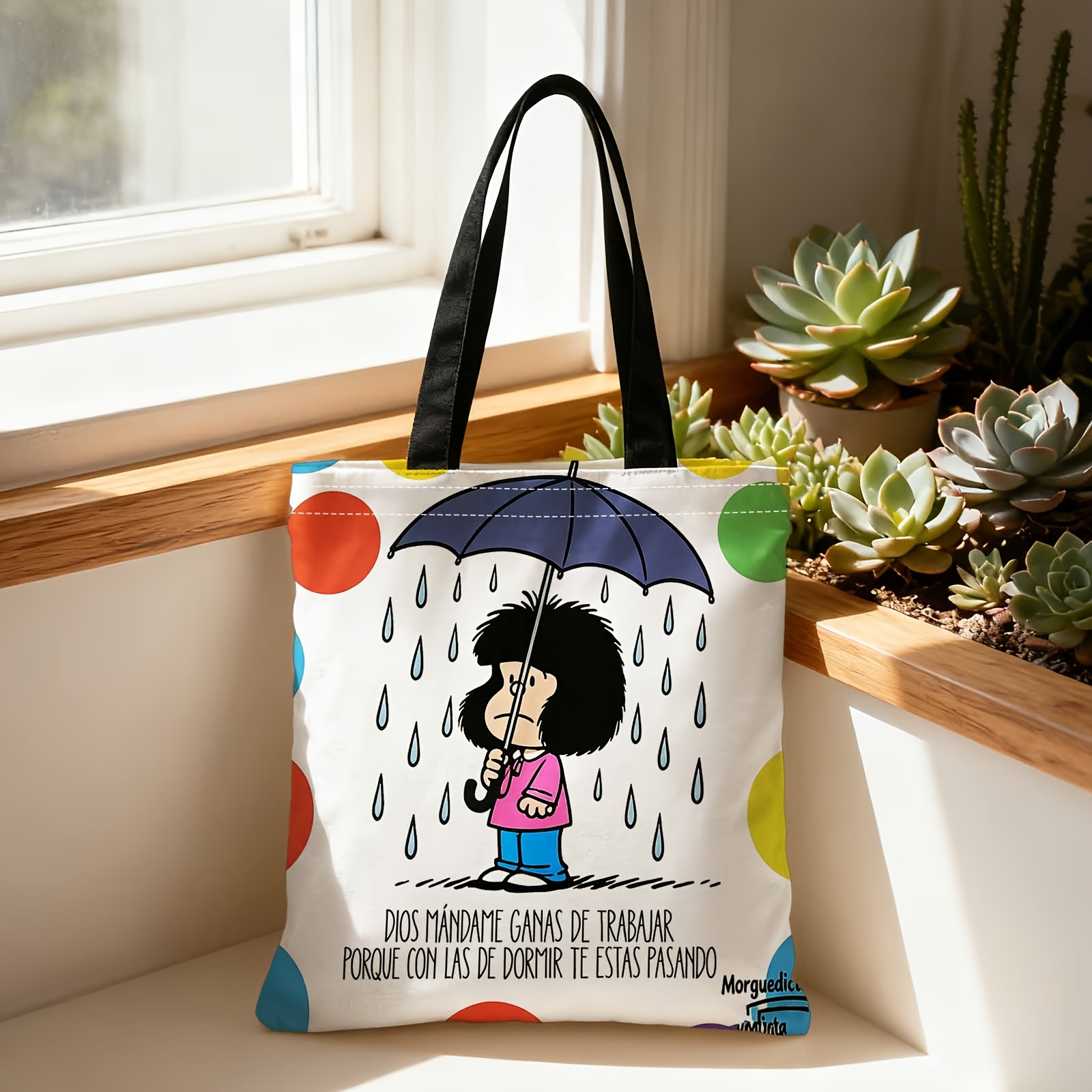 TEMU Bolso Tote Portátil Casual Ideal para Viajes y Compras - Bolso de con Diseño de Personaje Animado, para Cosméticos y Uso Diario, Regalo (Estilo