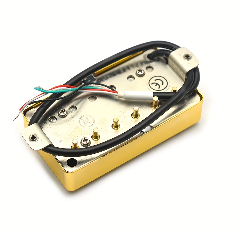 Alnico 2 Double Coil Guitar Pickups with 4 Wire Coils, Featuring 7. 5K/8. 6K/15K Coil Splits with Copper Sleeves, Alnico 2 Pickups (Suitable for LP Guitars) with Golden Plating., Studio Guitar Equipment, Live Performance Pickups, Vintage Humbucker