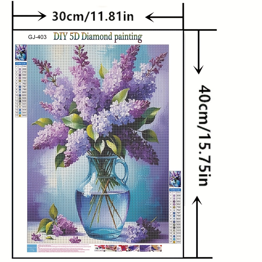 Image of 1pc Diamond Painting With , Featuring A Vase And Flowers, Perfect For Decoration, Holidays, And Gifts, Size 30*40cm/15.75*11.81in