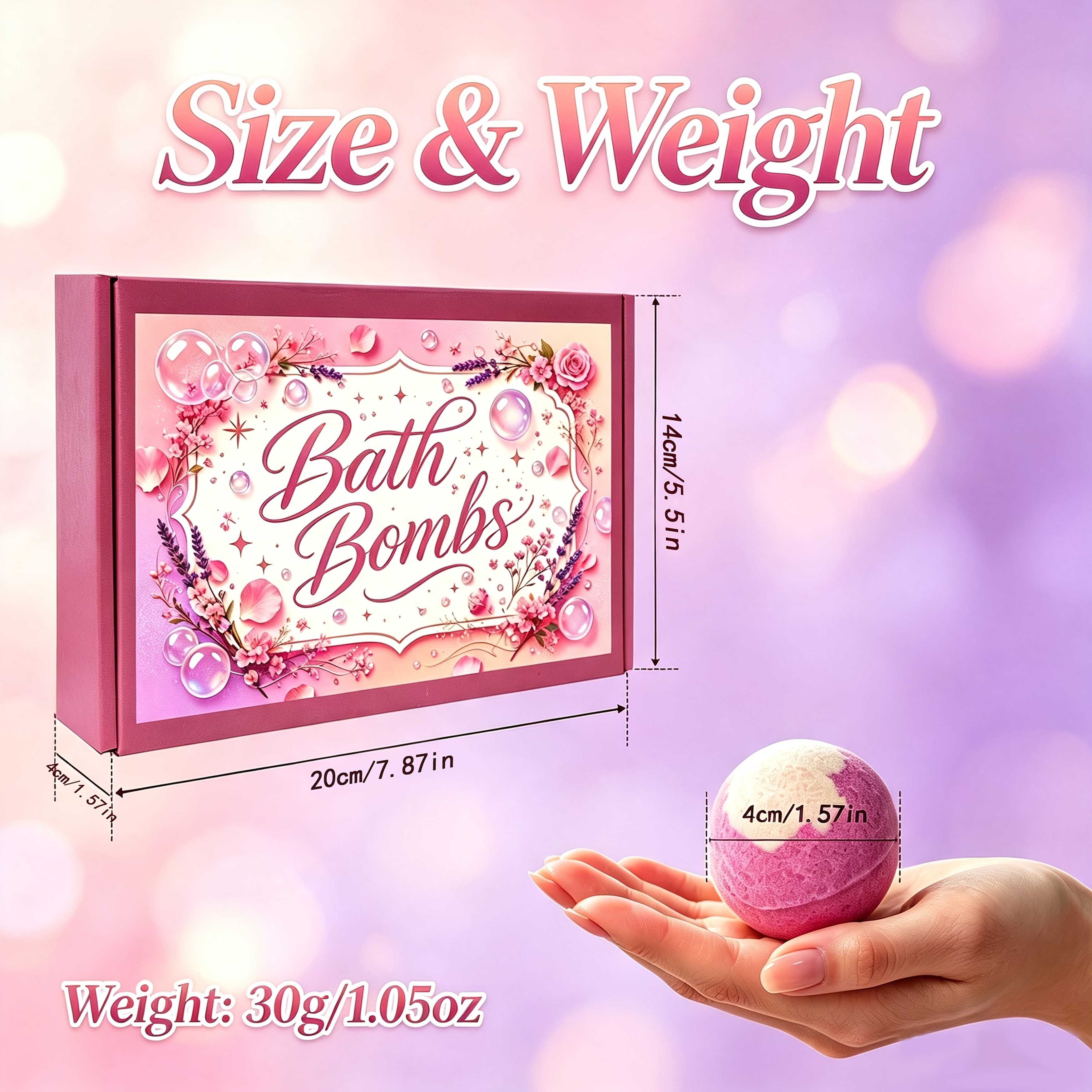15pcs Floral Scented Bath Bomb Gift Box for Spa Experience