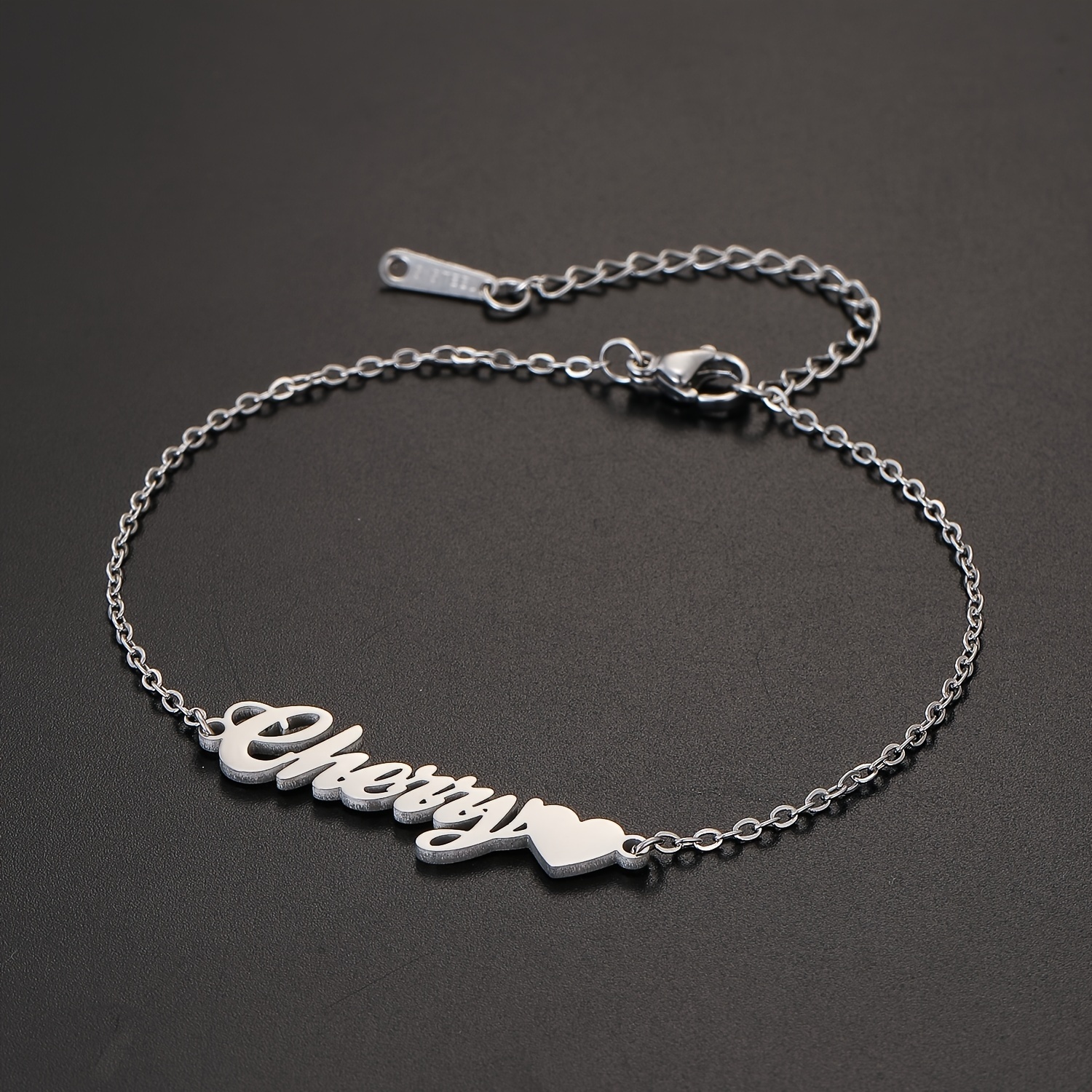 Women's Customized Name Thin Chain Bracelet, Stainless Steel