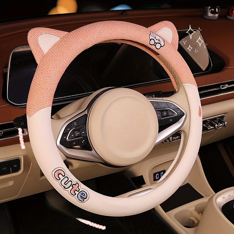 Cubierta Volante Coche Mujeres Lindo Moda Micro Fibra Cuero - Temu