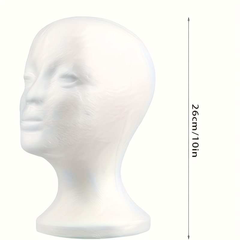TEMU Foam Wig Head, Female Foam Mannequin Hairpiece Holder, Cosmetic Model Head Wig Display Stand For Styling, Modeling, Displaying Hair, Hats,