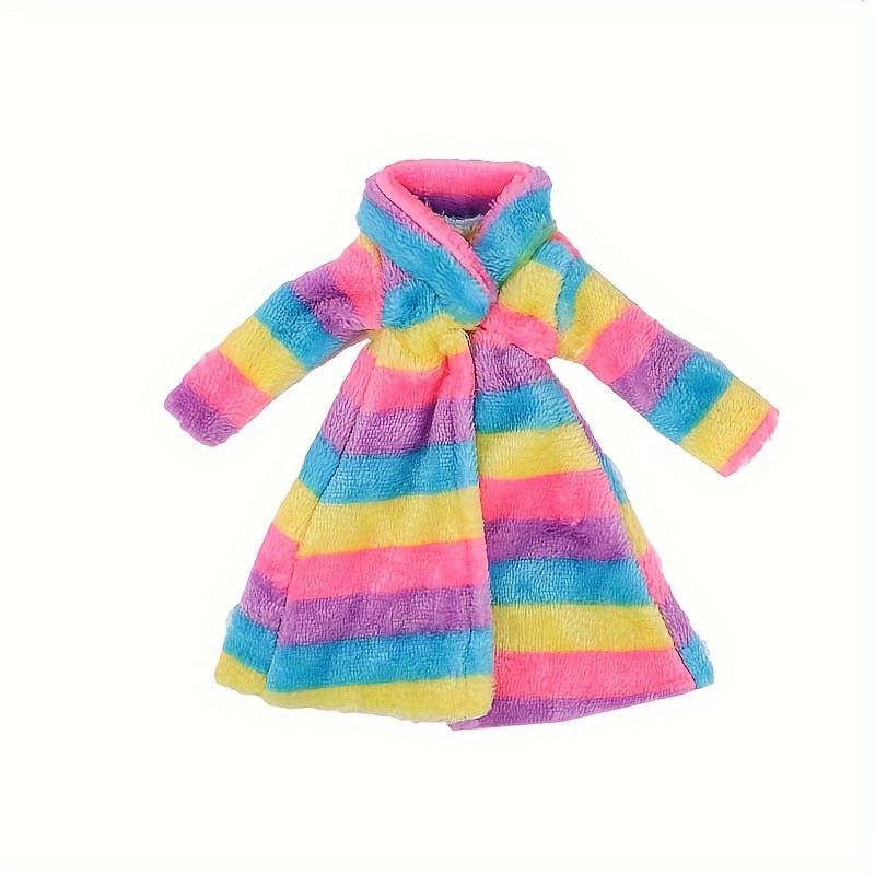 Image of 1pc Doll Dress Plush Coat Wear Skirts Handmade Soft Fur Clothes For 30cm 11.8inch Doll Accessories Dollhouse Gift(not Doll)（purple Clothes Random Colors）