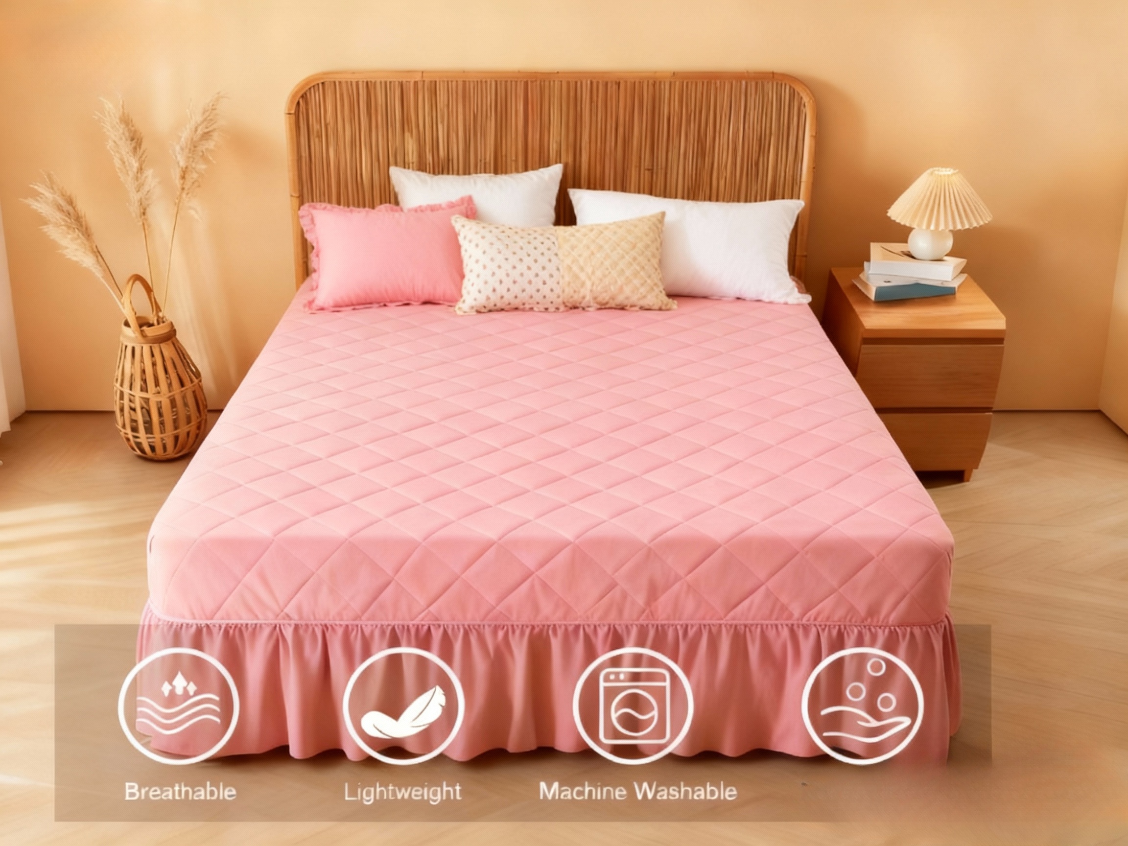 1pc Waterproof Non-Slip Mattress Protector, Solid Colour Quilted Bed Cover with Deep Pocket-Bed Bug Mattress Protector, Warm & Breathable Bedding for Bedroom, Guest Room Or Hotel, Perfect Gift for Family And Couple, Christmas Gift (No Pillowcases) 30 1pc Waterproof Non-Slip Mattress Protector, Solid Colour Quilted Bed Cover with Deep Pocket-Bed Bug Mattress Protector, Warm & Breathable Bedding for Bedroom, Guest Room Or Hotel, Perfect Gift for Family And Couple, Christmas Gift (No Pillowcases)